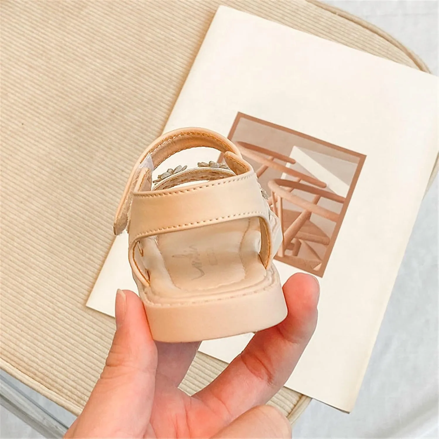 Girls Sandals Open Toe Mesh Design Shoes Flat Sandals Summer Dress Shoe Princess Shoes Casual Girl Shoe Size 3
