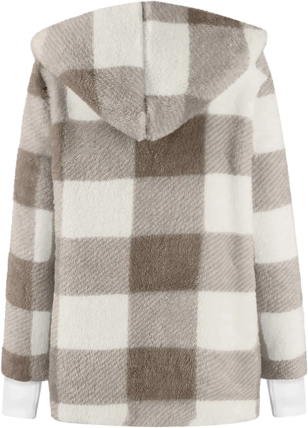 GOFULY Cardigans For Women Trendy Winter Open Front Fuzzy Fleece Hoodie Plaid Sherpa Jackets Winter Y2K Fall Coats Outfits