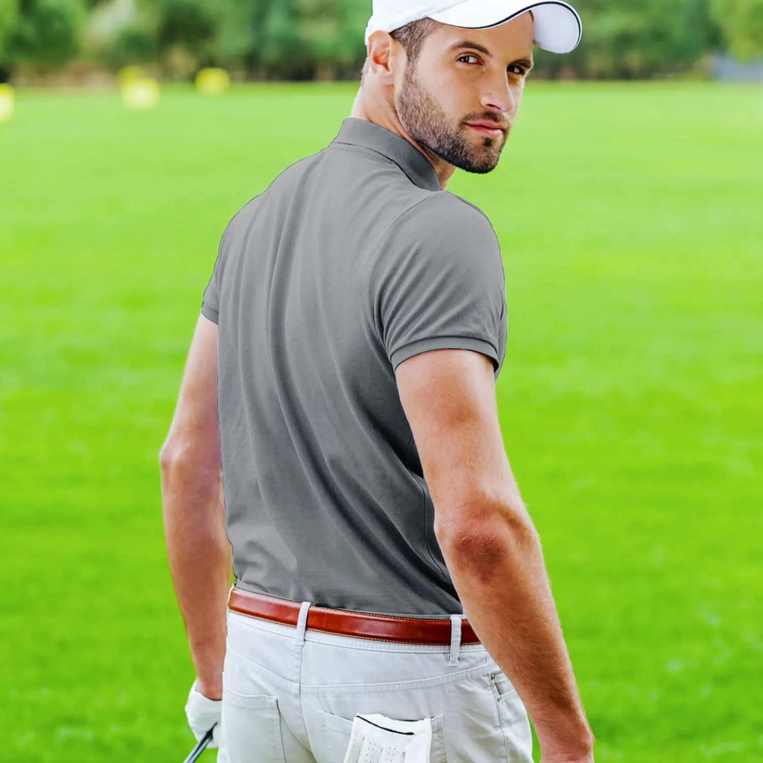 Golf Polo Shirts for Men Casual Moisture Wicking Men's Polo Shirts Quick Dry Short Sleeve