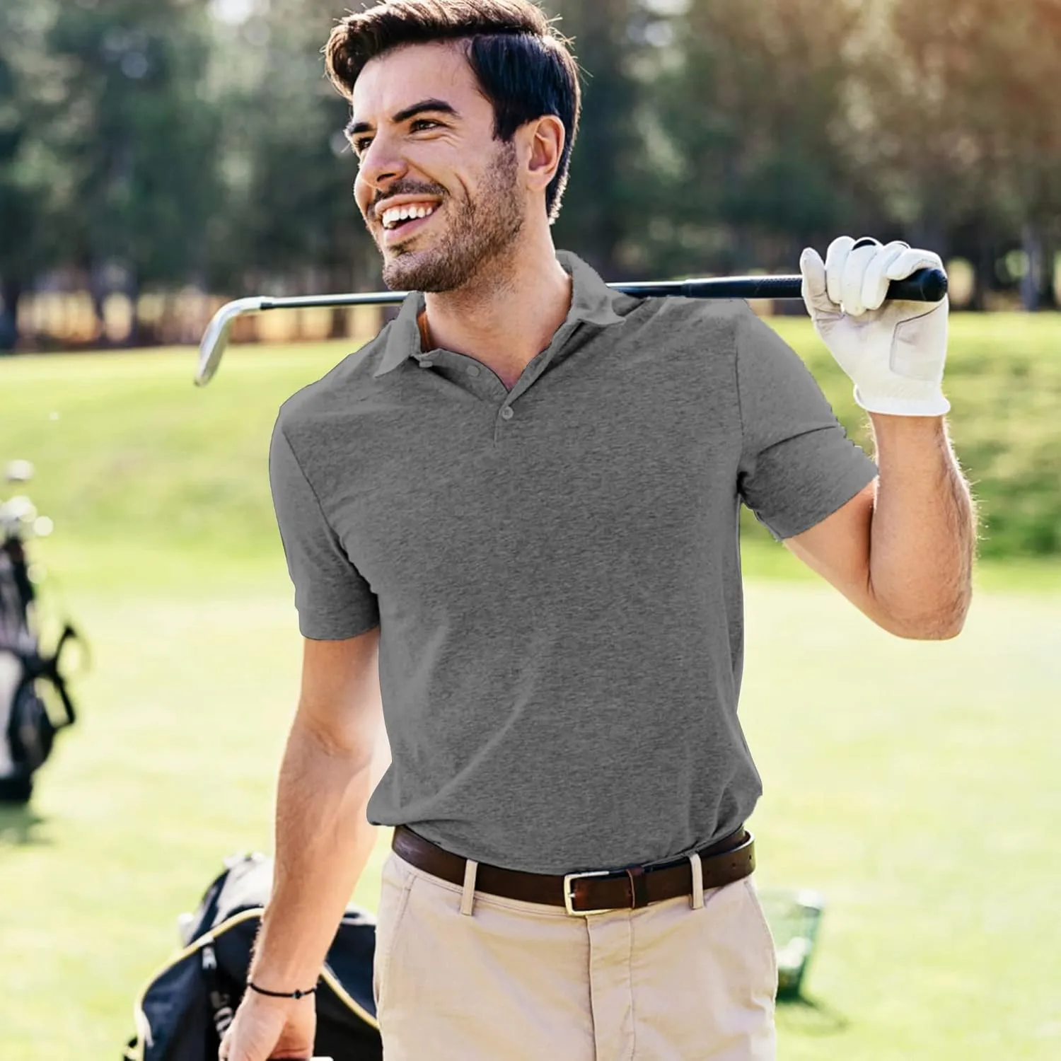 Golf Polo Shirts for Men Casual Moisture Wicking Men's Polo Shirts Quick Dry Short Sleeve