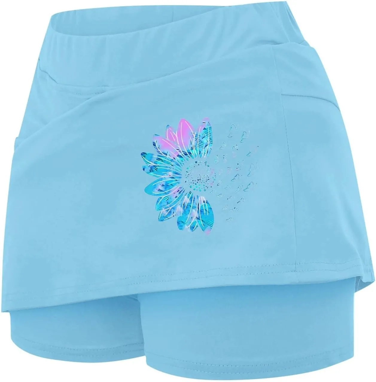 Golf Skirts for Women High Waistd Midi Tennis Skorts with Pockets Tum Control Stretchy Aline Yoga Skirt with Shorts
