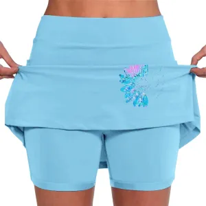 Golf Skirts for Women High Waistd Midi Tennis Skorts with Pockets Tum Control Stretchy Aline Yoga Skirt with Shorts