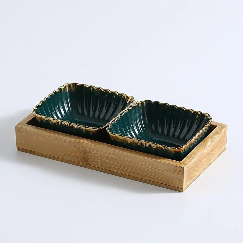 Green and Gold Design Platter