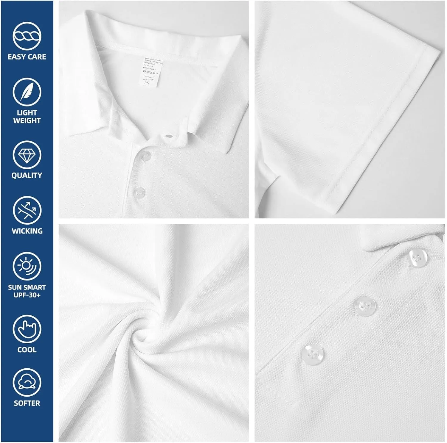 Guinea Pig Pattern Print Men's Polo Shirts Short Sleeve Moisture Wicking Shirts Fashion Golf Shirts