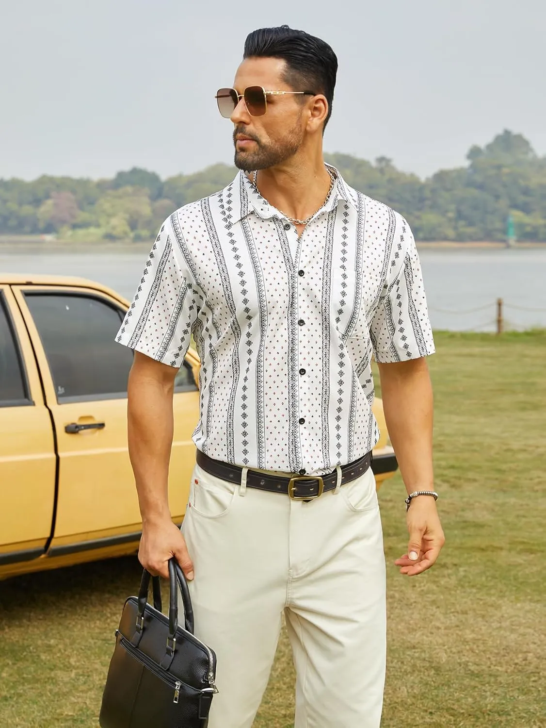 Hardaddy Mens Casual Hawaiian Shirts Short Sleeve Button Down Tropical Shirts Beach Summer Shirts
