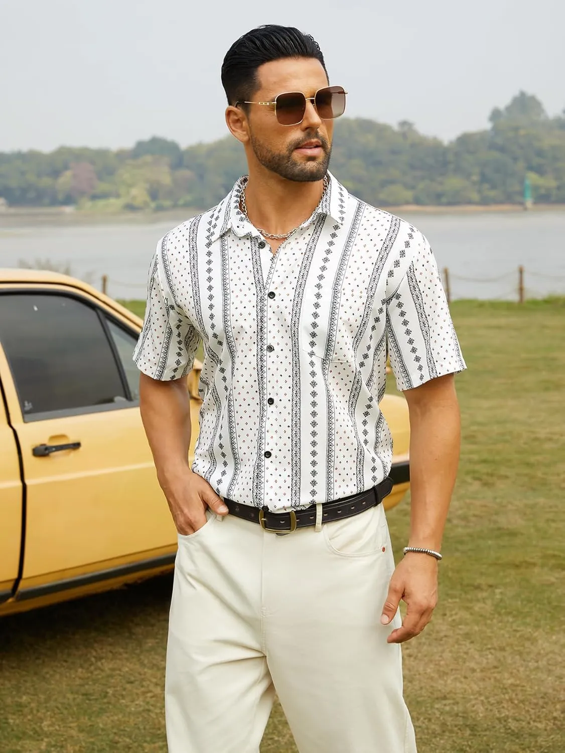 Hardaddy Mens Casual Hawaiian Shirts Short Sleeve Button Down Tropical Shirts Beach Summer Shirts