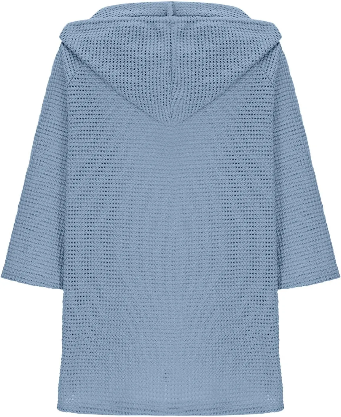 Henley Shirts for Women 3/4 Length Sleeve Button Summer Waffle Hoodies Pullover Cute Vneck Tops Elbow Sleeve Shirts