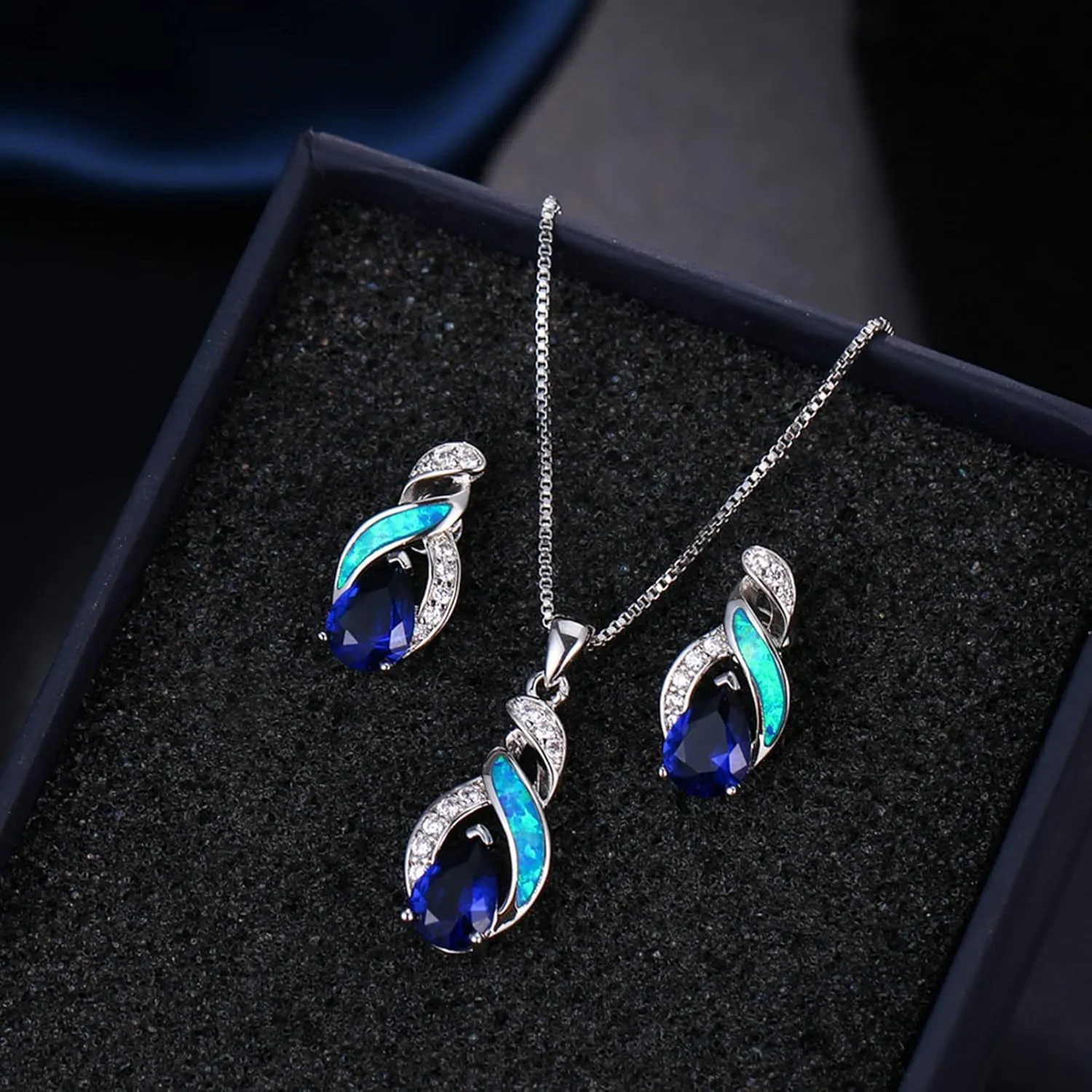 Hermosa Jewelry Sets Australian Created Opal Necklace Earrings Mother's Day Gifts Jewelry for Mom