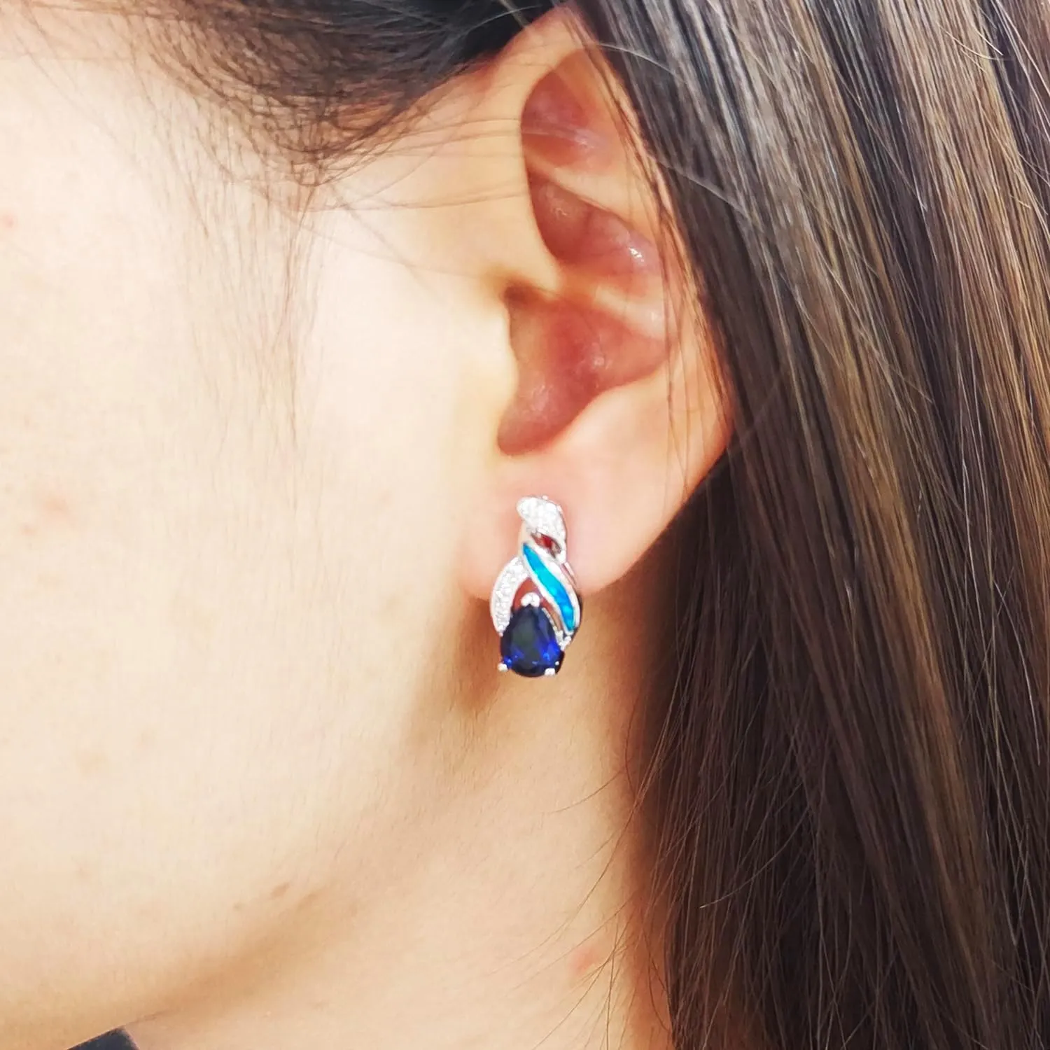 Hermosa Jewelry Sets Australian Created Opal Necklace Earrings Mother's Day Gifts Jewelry for Mom