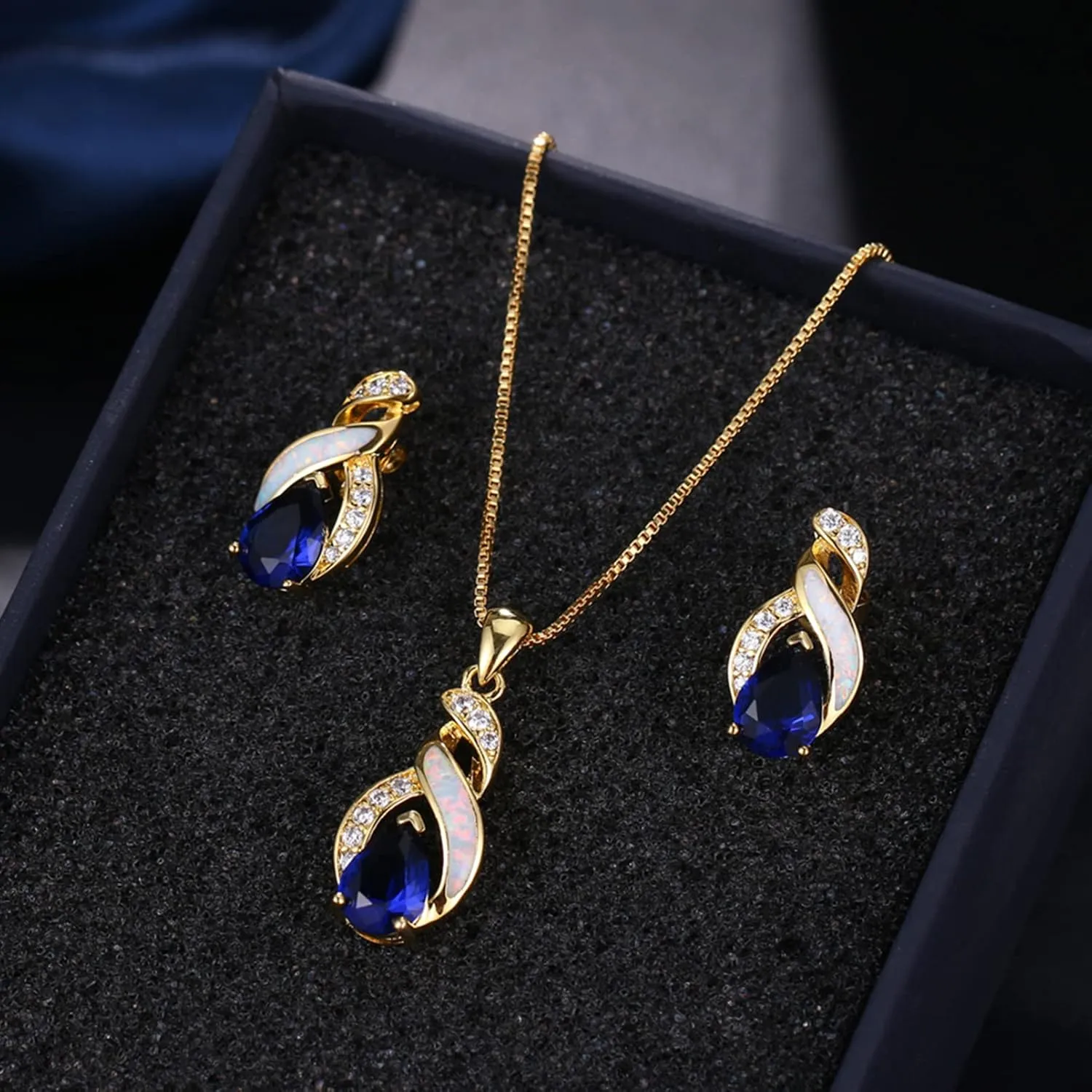 Hermosa Jewelry Sets Australian Created Opal Necklace Earrings Mother's Day Gifts Jewelry for Mom
