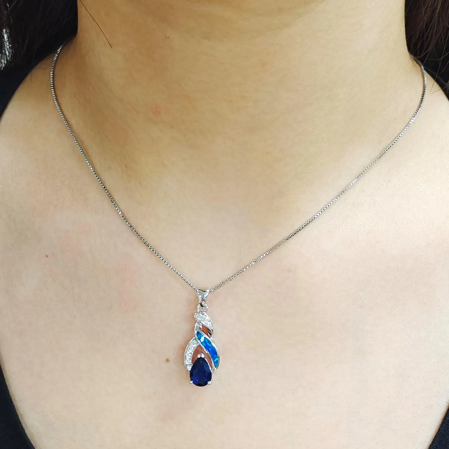 Hermosa Jewelry Sets Australian Created Opal Necklace Earrings Mother's Day Gifts Jewelry for Mom
