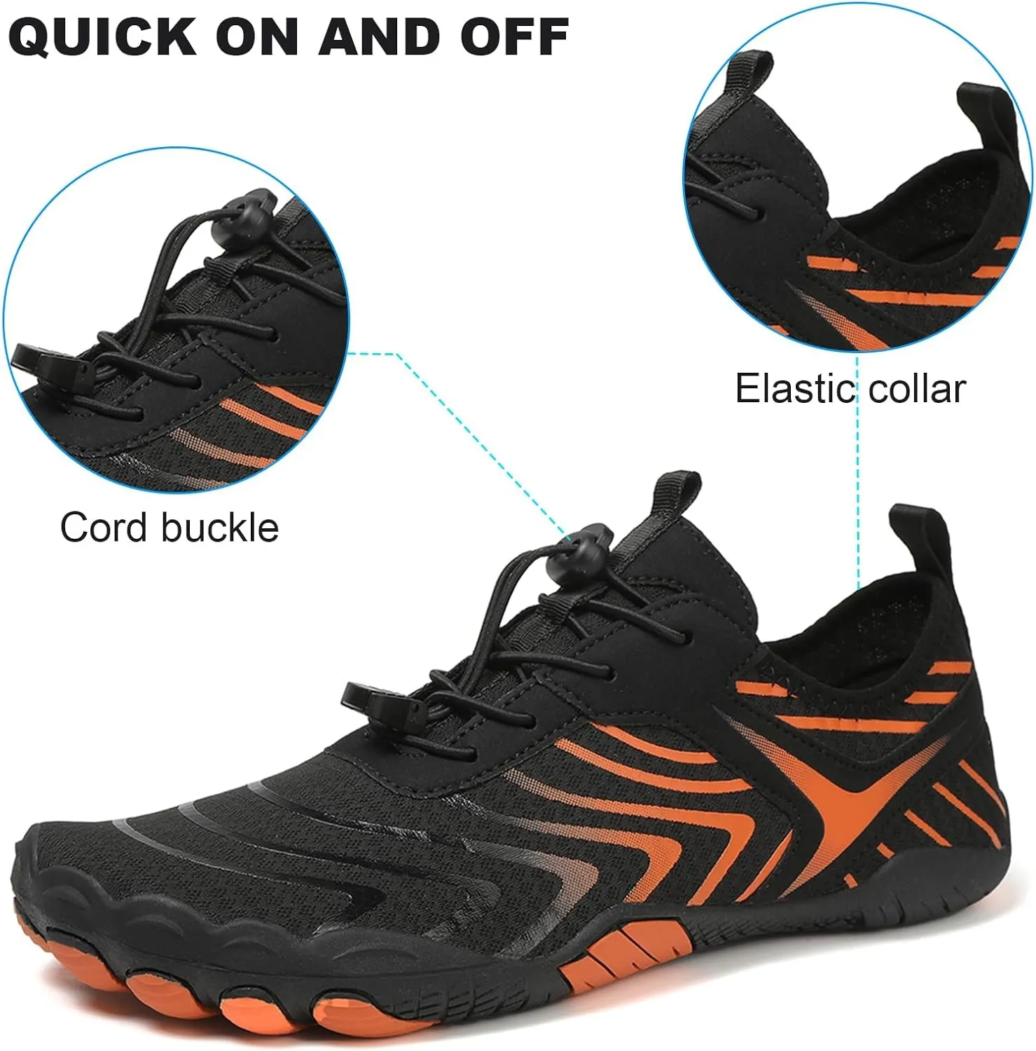 Hike Barefoot Footwear Women Men Breathable Non-Slip Athletic Footwear Sneakers Wide Toe Water Shoes for Hiking Quick-Dry Lightweight Outdoor Sport Shoes