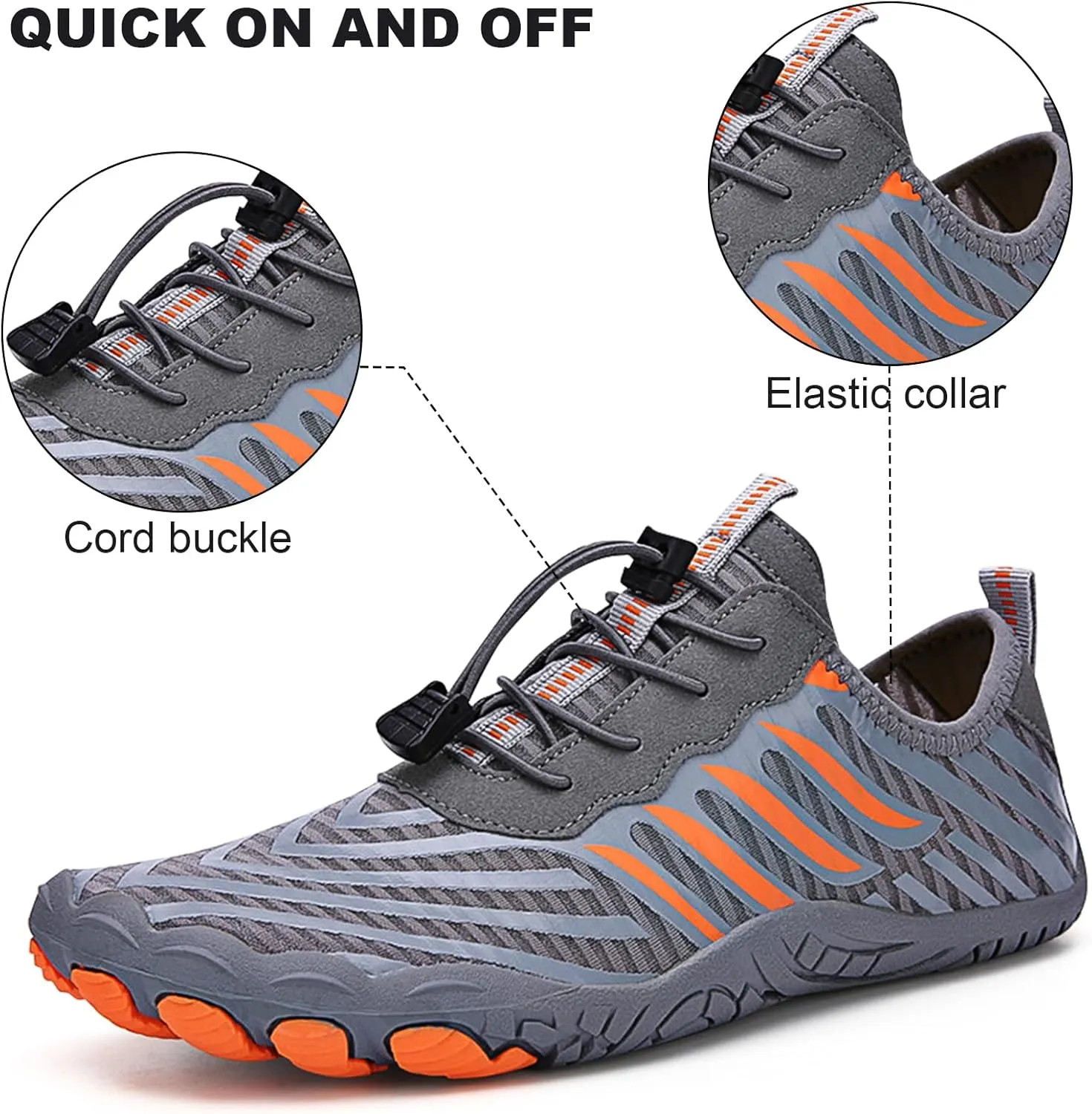 Hike Barefoot Water Shoes, Grounded Footwear Pro Barefoot Shoes Women Men, Non-Slip Athletic Hiking Trail Running Shoe, Breathable Zero Drop Water Shoe Wide Toe Box