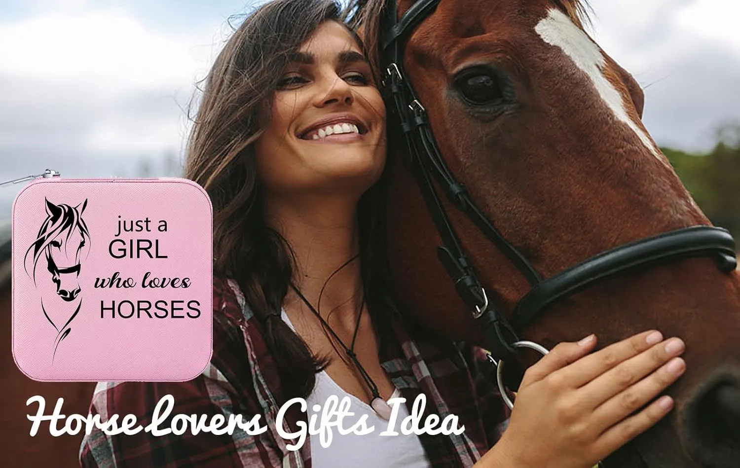 Horse Lover Gifts Jewelry Box for Women - Small Travel Jewelry Case, Holder, and Organizer