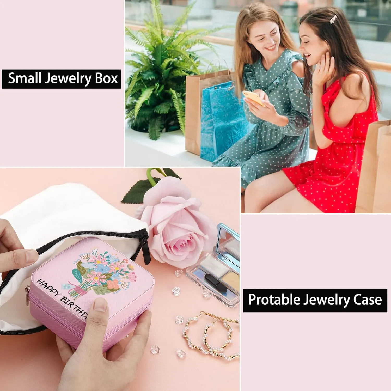 Horse Lover Gifts Jewelry Box for Women - Small Travel Jewelry Case, Holder, and Organizer
