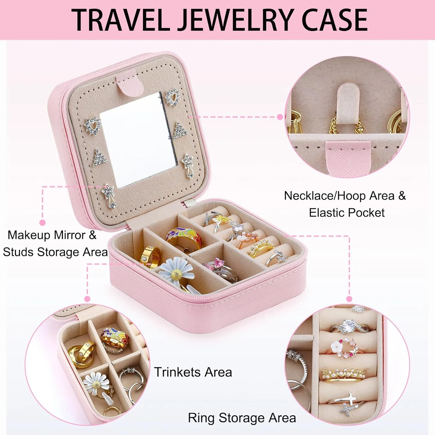 Horse Lover Gifts Jewelry Box for Women - Small Travel Jewelry Case, Holder, and Organizer