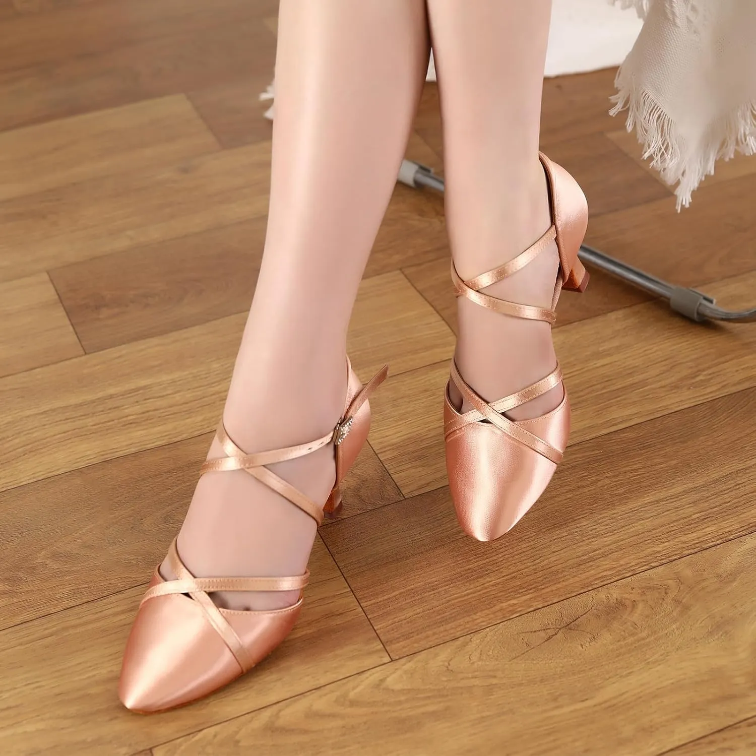 HROYL Women Latin Dance Shoes Salsa Tango Standard Practice Performence Party Closed Toe Ballroom Dance Shoes,Model 933