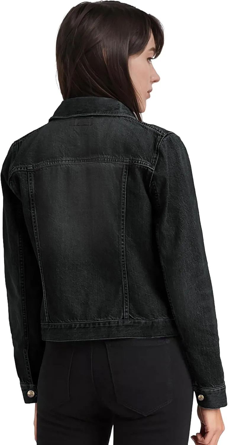 Hybrid & Company Women's Long Sleeve Denim Jackets Basic Button Down Jean Jacket with Pockets
