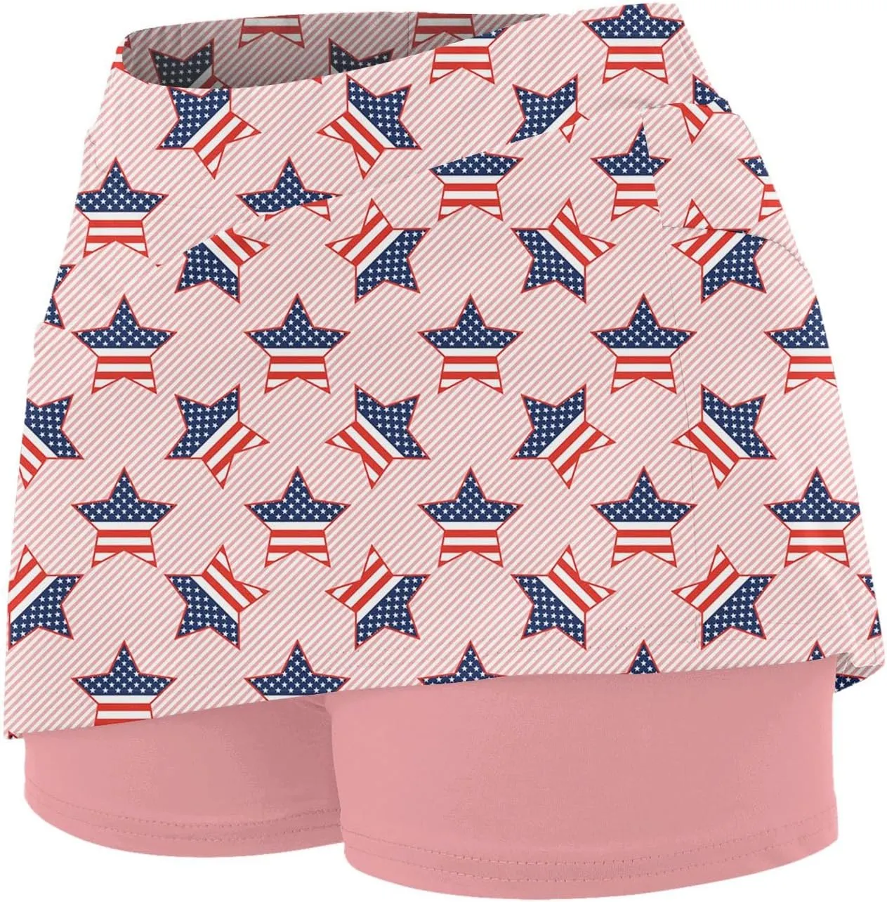 Independence Skirts for Women with Shorts Tennis American Flag Th July Golf Skirt Summer Golf Athletic Skorts
