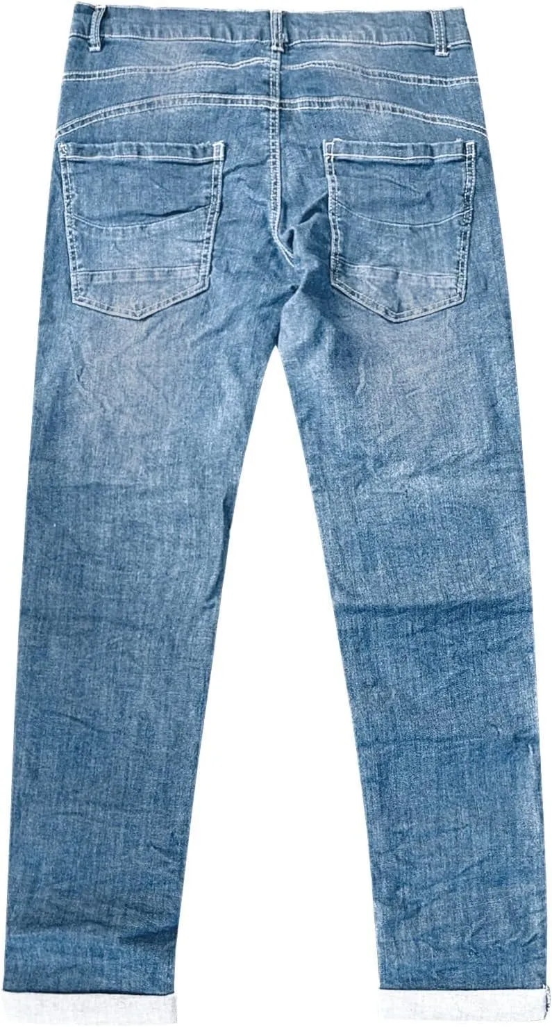 Jeans for Woman Trendy High Waisted Straight Leg Relaxed Fit Denim Pants Vintage Baggy Stretchy Trousers with Pockets