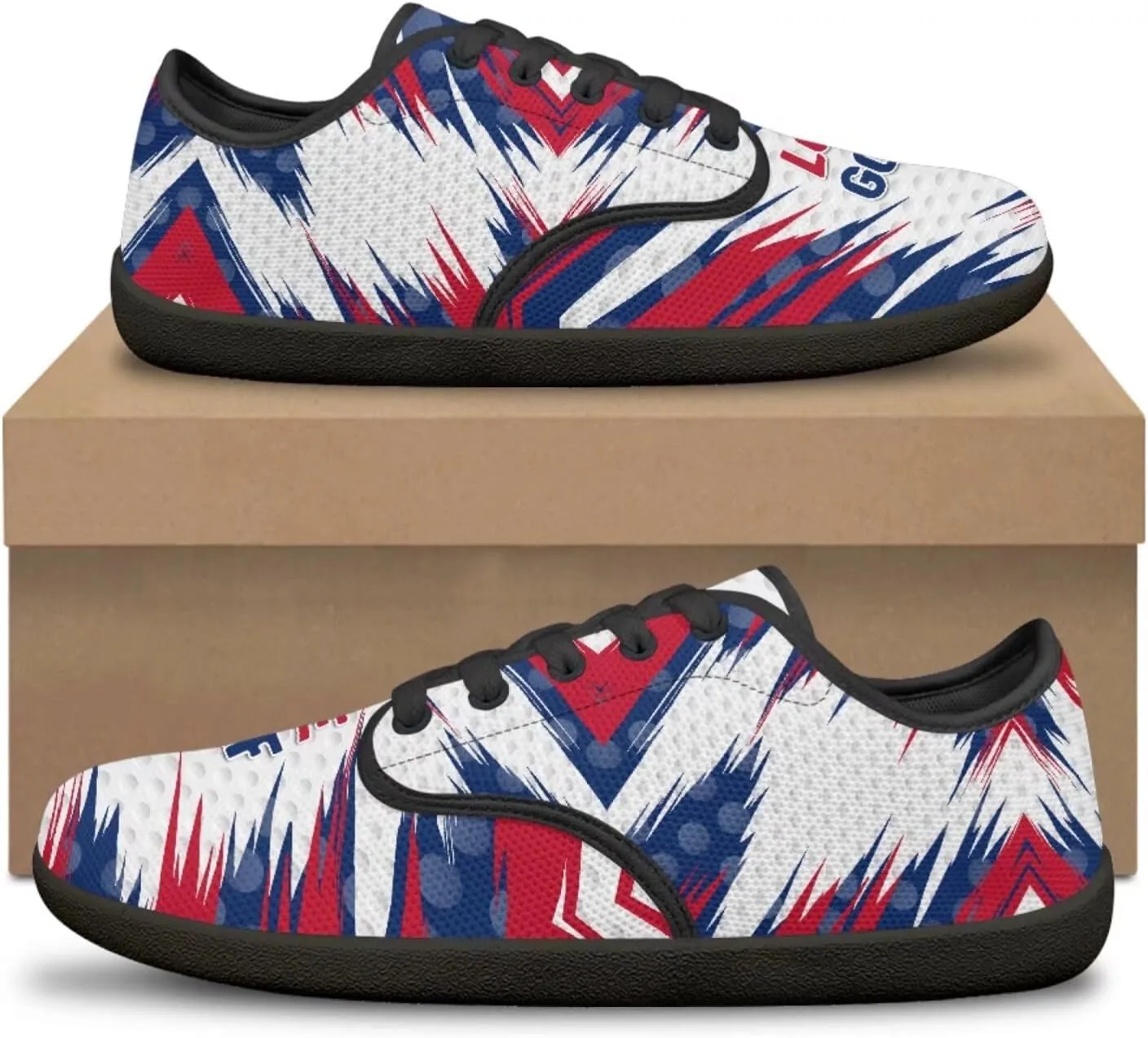 Jeiento American Flag Hike Barefoot Shoes with Wide Toe Box for Men Patriots, Non-Slip