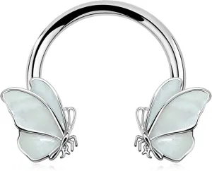 Jewseen Butterfly Septum Rings 16g Septum Jewelry Gold Septum Ring Daith Piercing Jewelry Surgical Steel Helix Earrings for Women Cartilage Hoop Piercing Jewelry