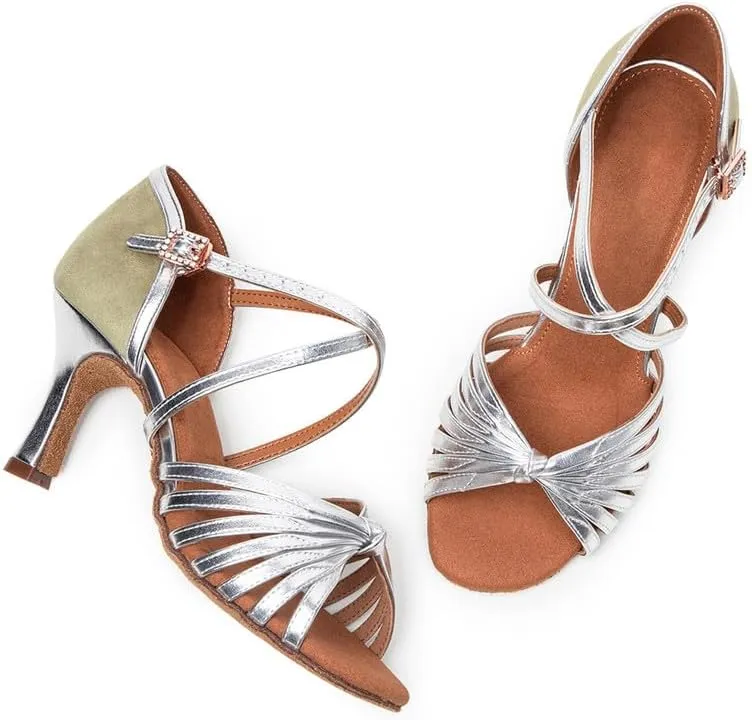 JUODVMP Ballroom Latin Shoes Women Salsa Tango Practice Dance Shoes Model KCBD