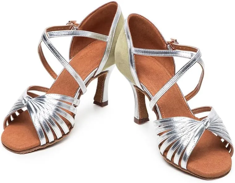 JUODVMP Ballroom Latin Shoes Women Salsa Tango Practice Dance Shoes Model KCBD