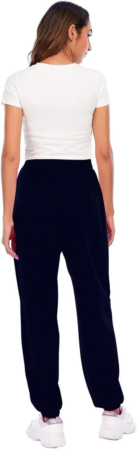 Ladies Stretch Plain Pants Womens Casual Trousers High Waist Lounge Sweatpants Solid Color Bootcut Yoga Pants Gym