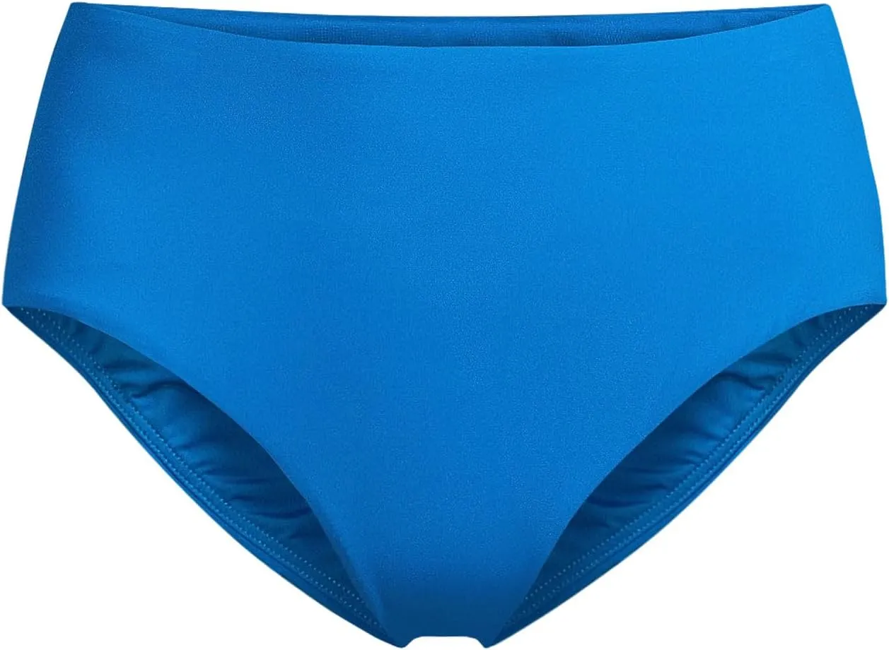 Lands' End Women's Chlorine Resistant Mid Rise Classic Bikini Bottoms