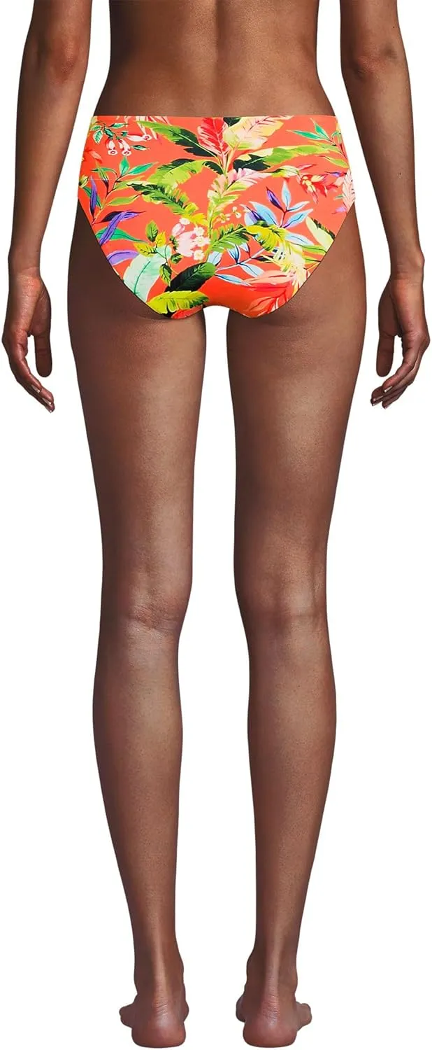 Lands' End Women's Chlorine Resistant Mid Rise Classic Bikini Bottoms