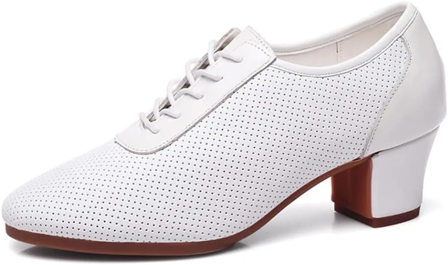 Latin Dance Shoes for Women, Female Mesh Dance Shoes Rubber Sole Practice Tango Salsa Ballroom Dance Shoes