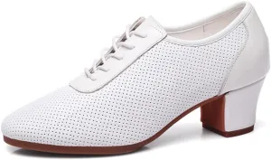 Latin Dance Shoes for Women, Female Mesh Dance Shoes Rubber Sole Practice Tango Salsa Ballroom Dance Shoes