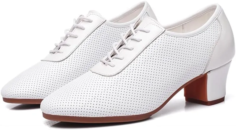 Latin Dance Shoes for Women, Female Mesh Dance Shoes Rubber Sole Practice Tango Salsa Ballroom Dance Shoes