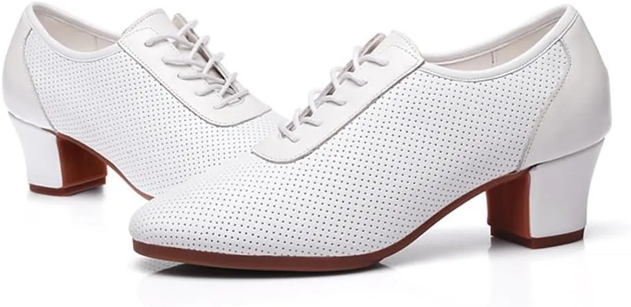 Latin Dance Shoes for Women, Female Mesh Dance Shoes Rubber Sole Practice Tango Salsa Ballroom Dance Shoes