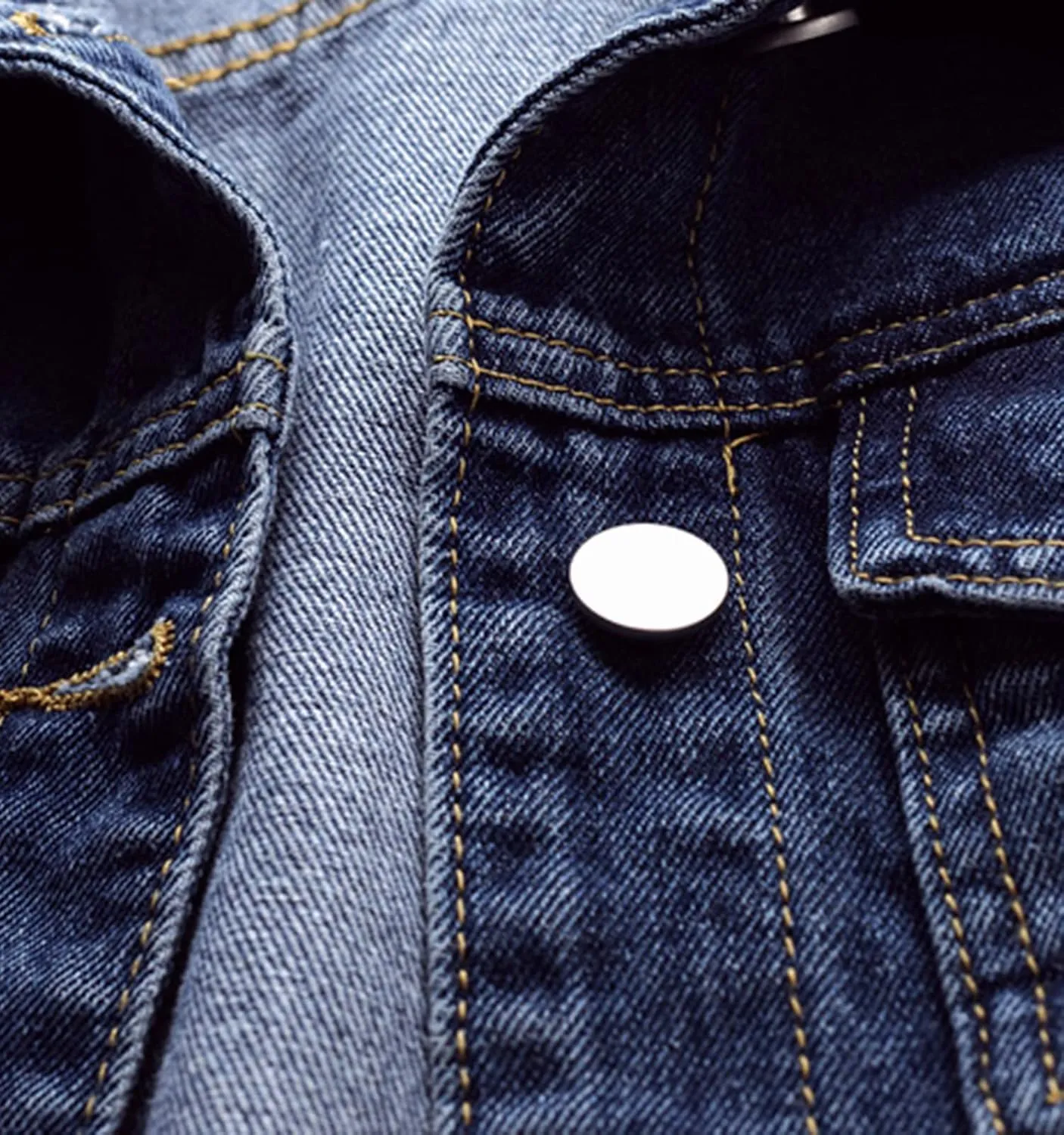 LifeShe Women's Basic Long Sleeve Button Down Distressed Denim Jackets Jean Jacket Coat