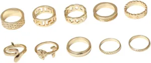 LIFKOME Elegant Finger Jewelry Fashion Ring Set Stackable Ring Jewelry Alloy Finger Fashion Accessories