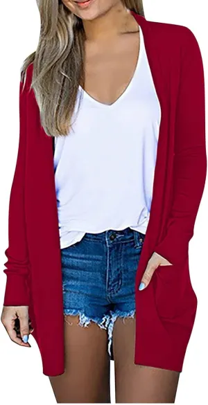 Lightweight Cardigan for Women with Pockets Casual Trendy Plus Size Sweaters for Women Fall Fashion Long Cardigans for Women