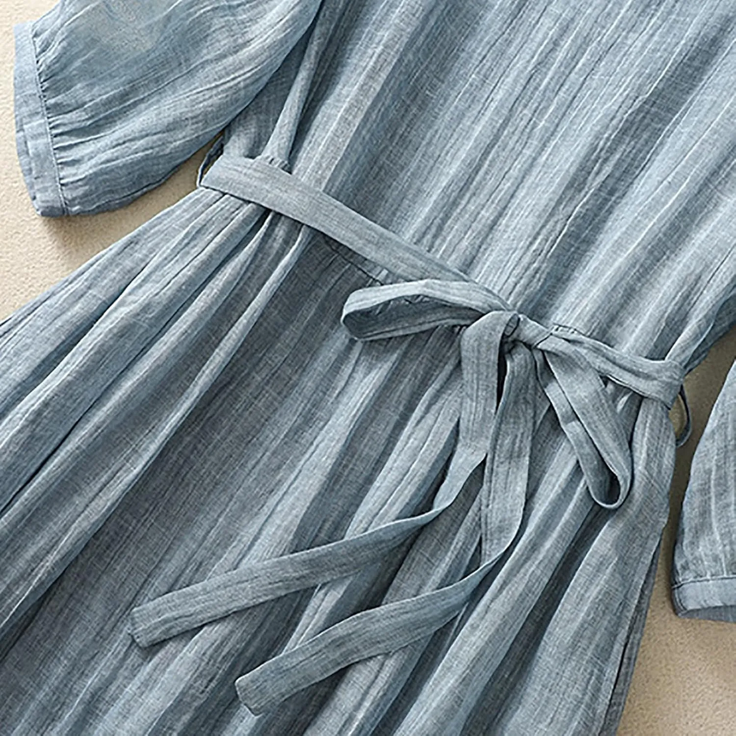 Linen Dress for Women 2025 Plus Size Short Sleeve Summer Maxi Dresses Spring Fashion Vacation Clothes