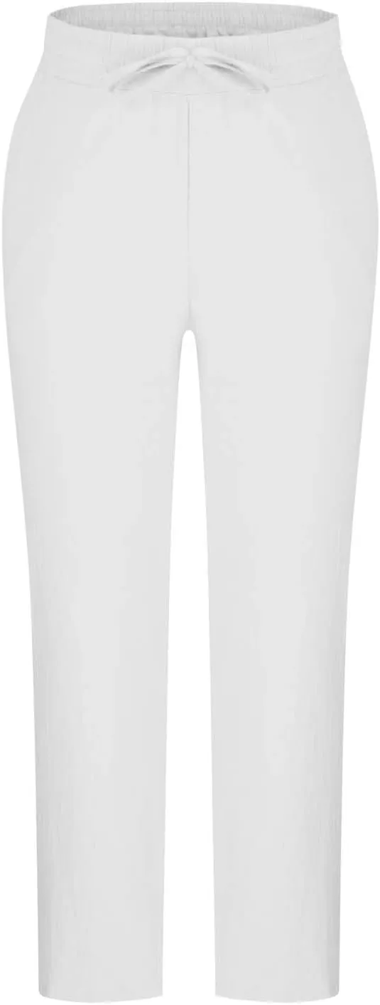 Linen Pants Men Drawstring Lightweight Beach Summer Yoga Pants Elastic Waist Slim Relaxed Fit Trousers with Pockets