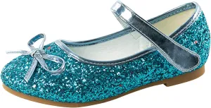 Mary Jane Ballet Flats for Girls Flower Girl Dress Shoes Rhinestones Bow Wedding Party Toddler Kids Shoes