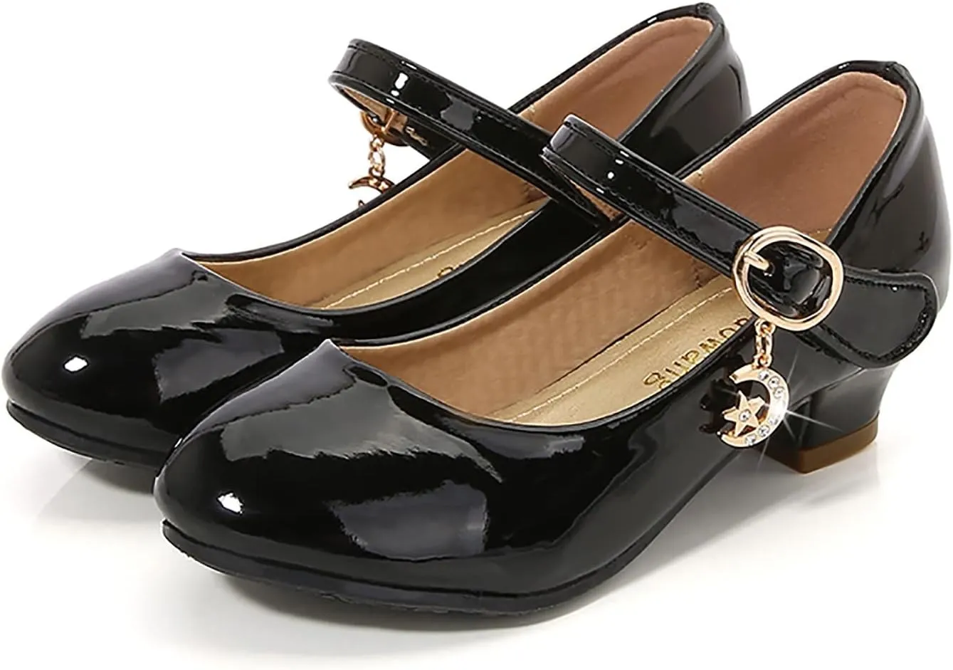 Mary Jane Shoes for Girls Low Heel Dress Shoes Flower Girl School Shoes Patent Leather Dress Shoes for Toddler Girls