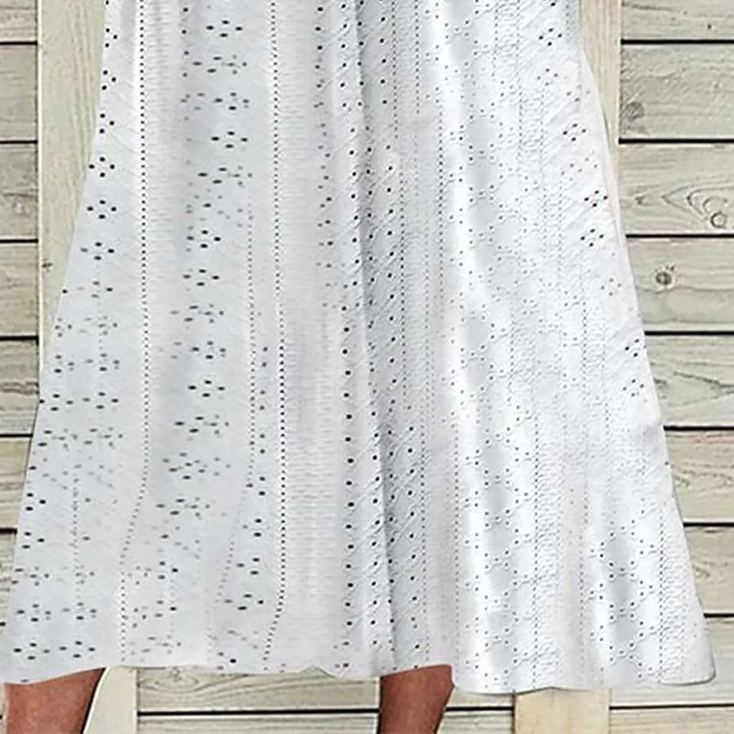 Maxi Long Dresses for Women 2025 Summer Casual V Neck Short Sleeve Eyelet Tshirt Dress Boho Aline Sundresses for Vacation