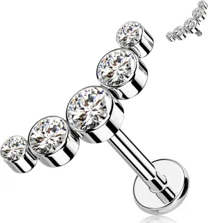 Melighting Titanium Conch Piercing Jewelry Internally Threaded 16G Cured Cartilage Earring Clear CZ Titanium G23 Helix Piercing Jewelry 8mm Labret Jewelry for Wome