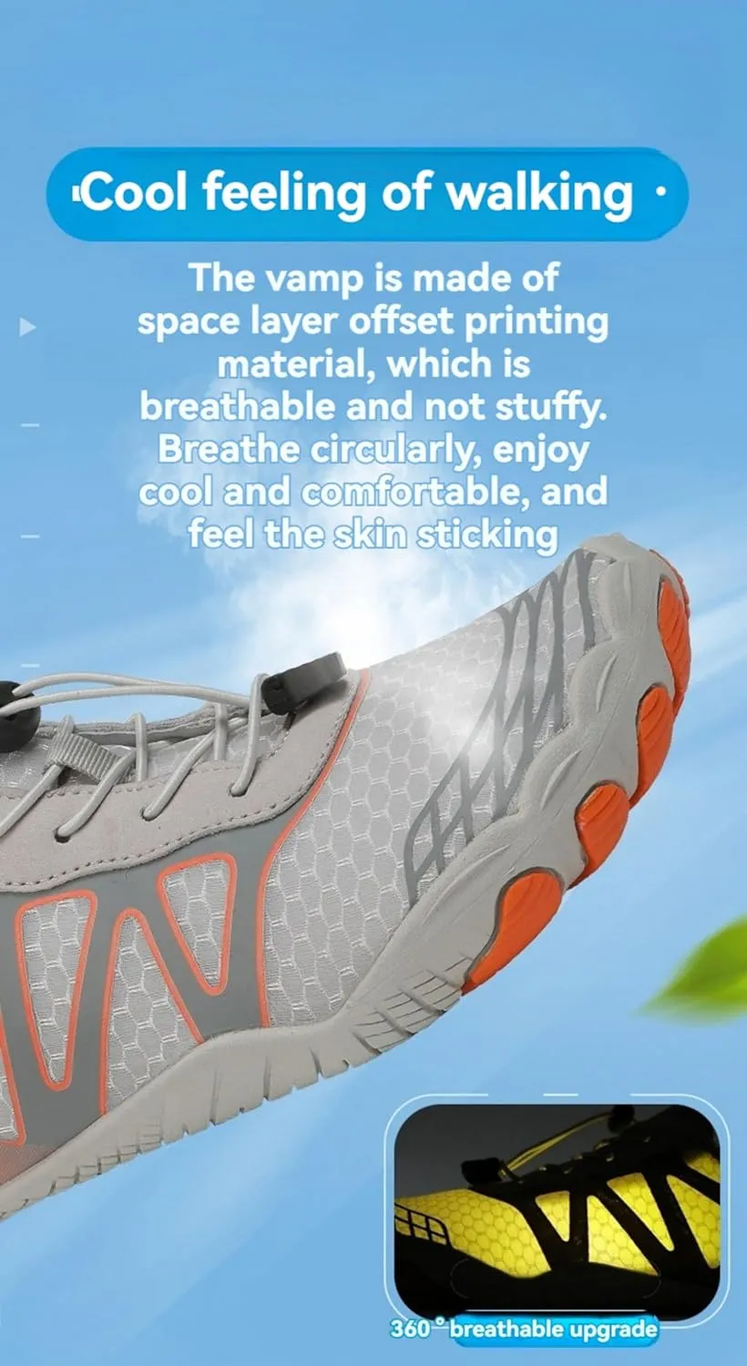 Men Barefoot Water Shoes, Beach Aqua Socks Quick Dry for Outdoor Sport Hiking, Non Slip Healthy Breathable Trail Running Footwear, Wide Toe Zero Drop Slip On Swim Pool, Beach, Surf