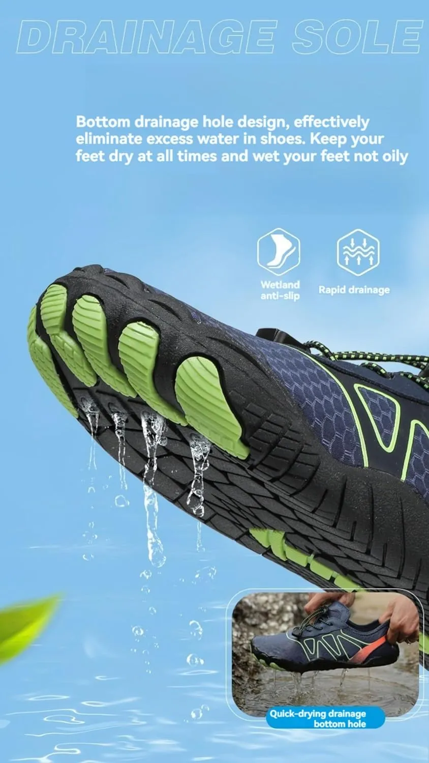 Men Barefoot Water Shoes, Beach Aqua Socks Quick Dry for Outdoor Sport Hiking, Non Slip Healthy Breathable Trail Running Footwear, Wide Toe Zero Drop Slip On Swim Pool, Beach, Surf