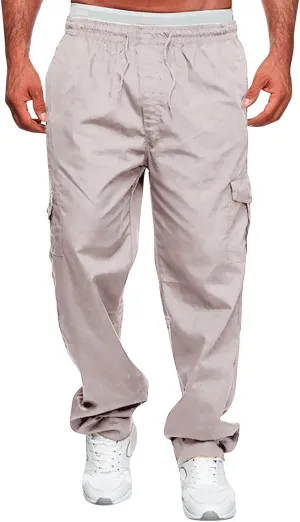 Men Outdoor Cargo Pants Multi Pockets Lightweight Tactical Trousers Plus Size Classic Hiking Jogger Stylish Sweatpants