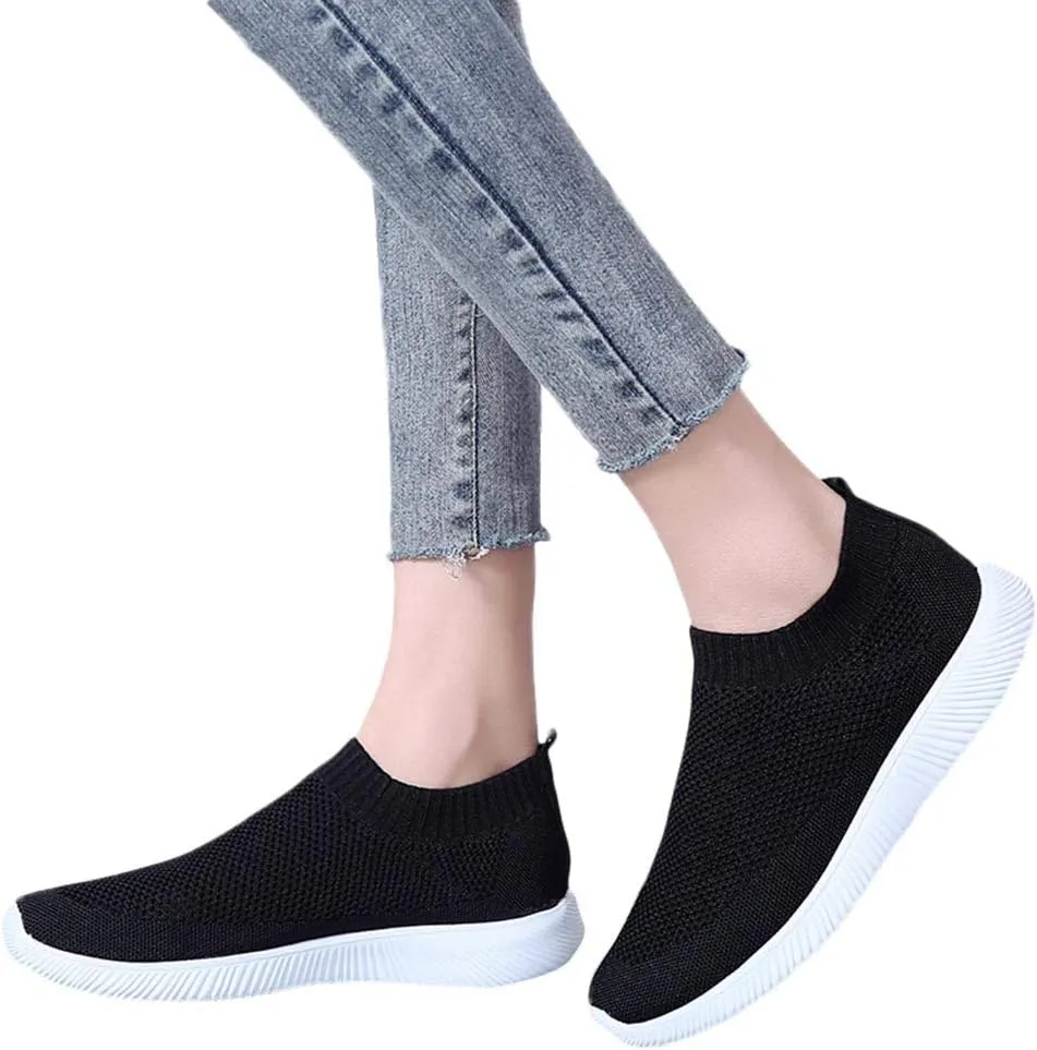 Men Slip on Casual Trainers Walking Shoes Breathable Slip-on Lightweight Comfortable Tennis Mesh Sneaker