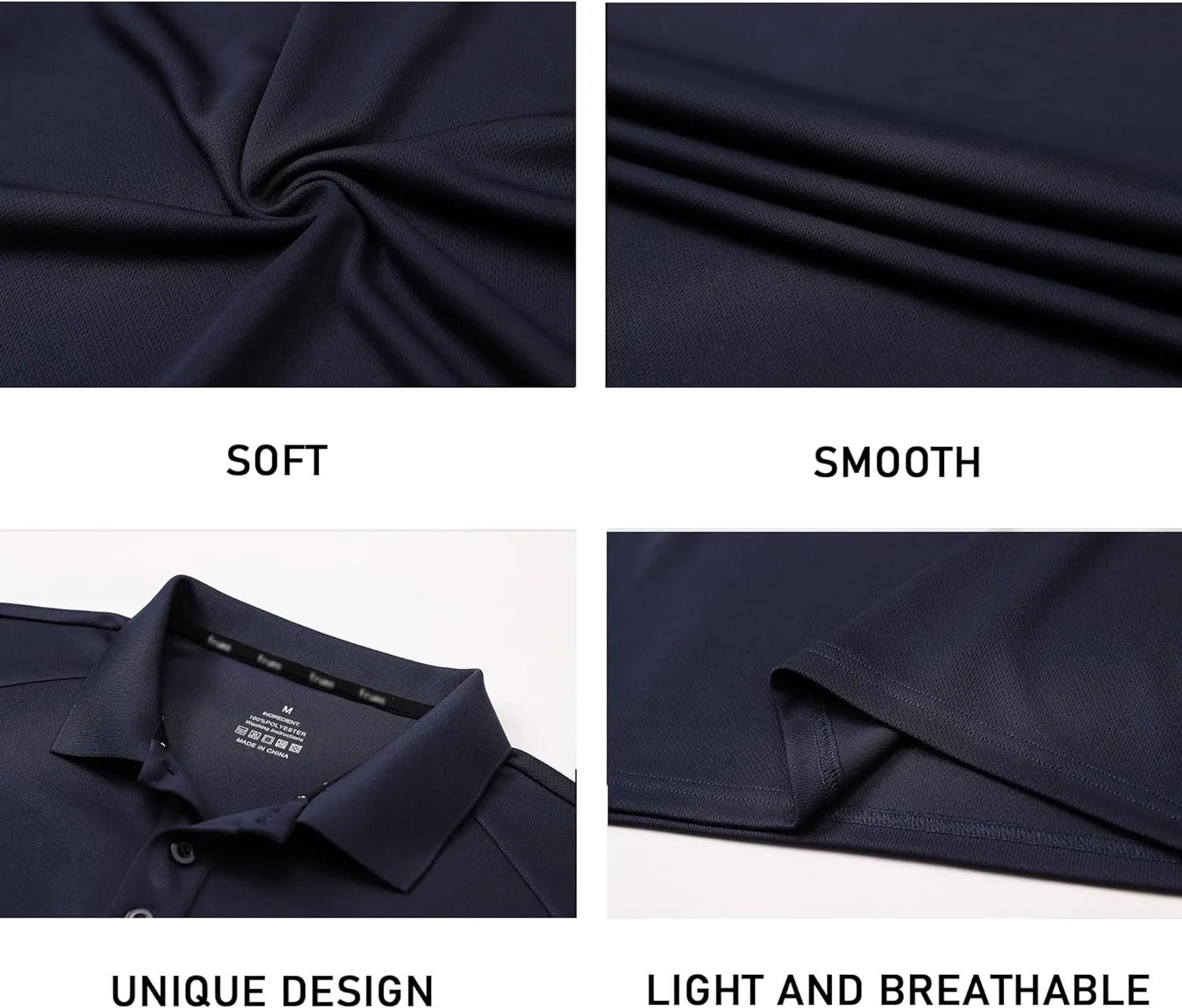 Mens 1/3 Pack Polo Shirt Moisture Wicking Dry Fit Performance Athletic Short Sleeve Golf Shirt