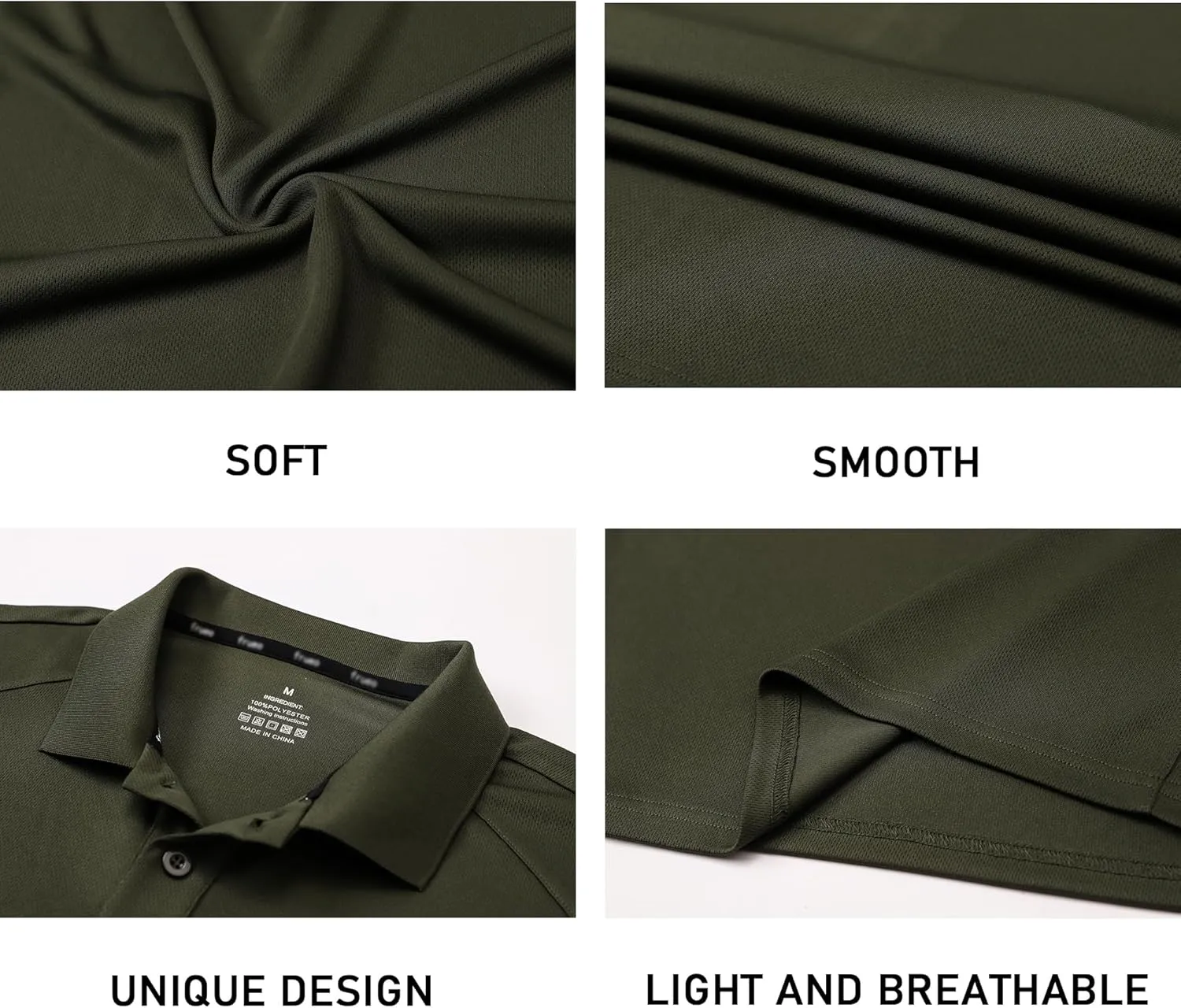 Mens 1/3 Pack Polo Shirt Moisture Wicking Dry Fit Performance Athletic Short Sleeve Golf Shirt